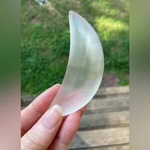 Selenite Moon Shallow Crystal Bowl